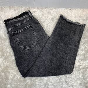 ana Highest Rise Vintage Straight Jeans Black Distressed   Sz 14